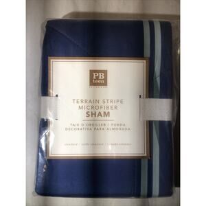NEW Pottery Barn TERRAIN STRIPE MICROFIBER PILLOW SHAM Standard Case 20x26